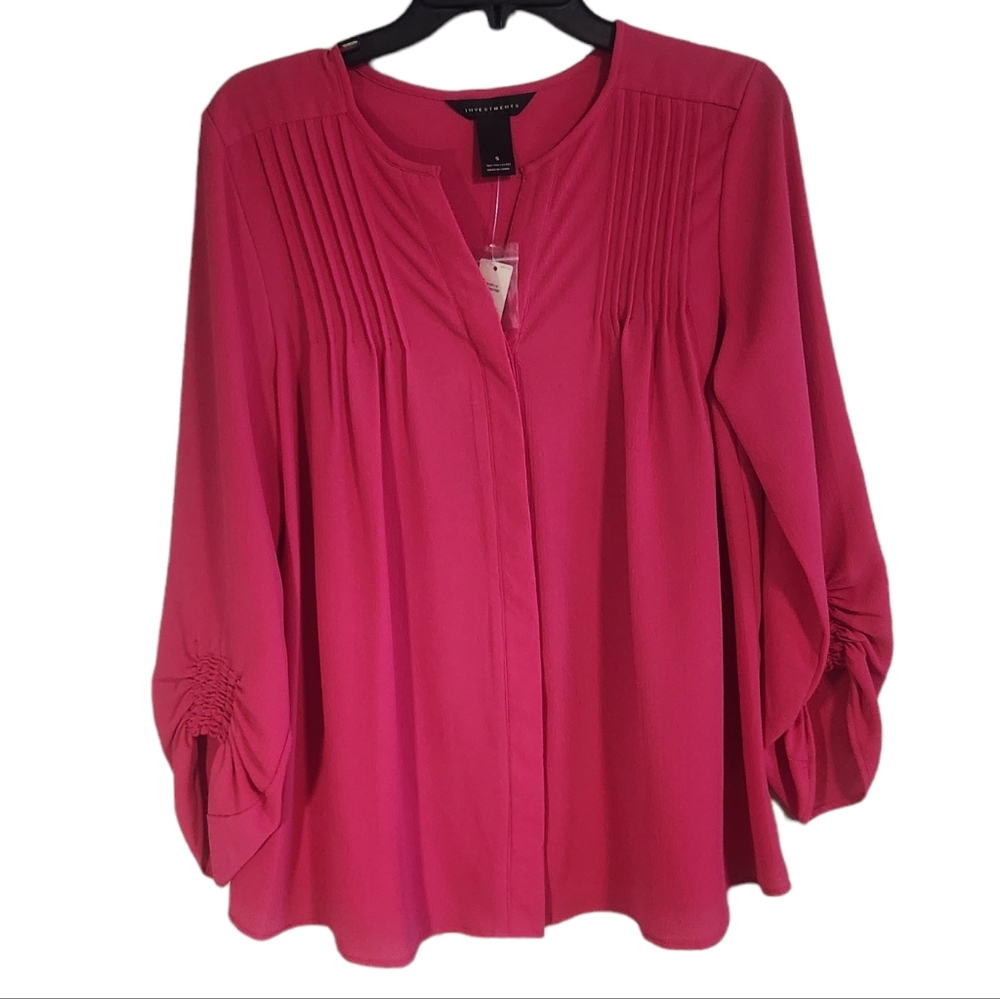 Womens Investments new Fuschia/hot pink Top Size Small NWT